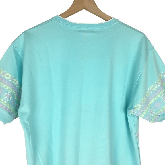 VINTAGE Blast Short Sleeve Puff Sweatshirt Top Southwestern Roses Medium NWT - Picture 4 of 13